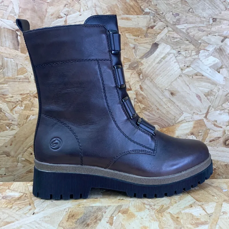 Remonte Womens Fleece Lined Leather Ankle Boot - Brown sold by The Foot Factory