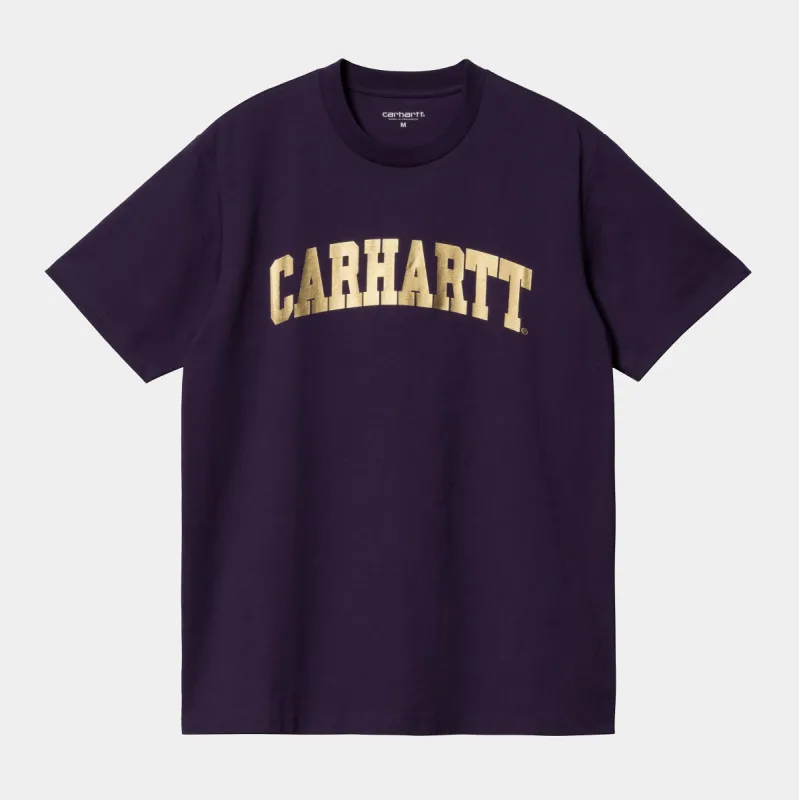 Carhartt WIP Mens University T-Shirt - Cassis / Gold sold by The Foot Factory