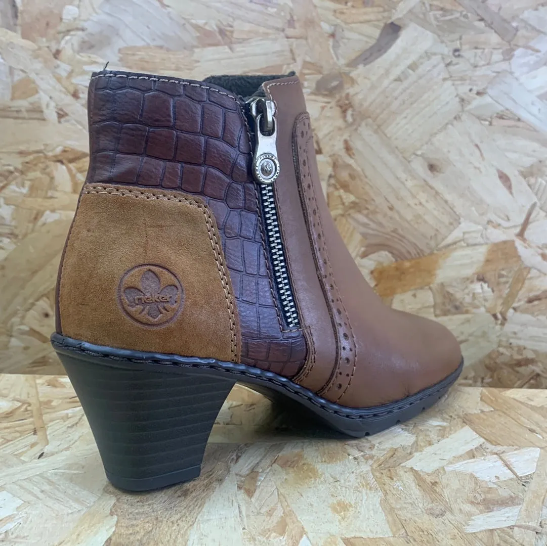 Rieker Womens Fleece Lined Leather Ankle Boot - Brown sold by The Foot Factory product image thumbnail 4