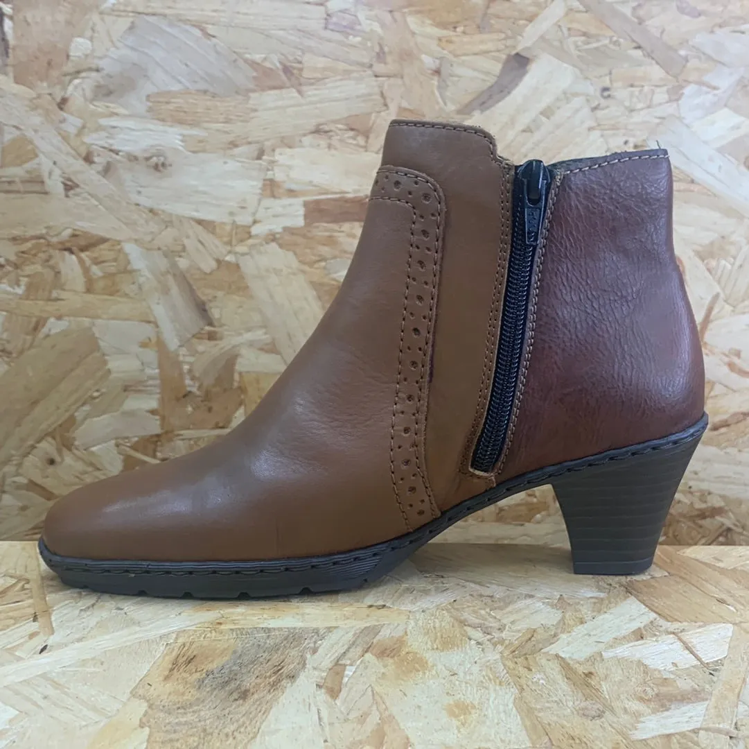 Rieker Womens Fleece Lined Leather Ankle Boot - Brown sold by The Foot Factory product image thumbnail 3