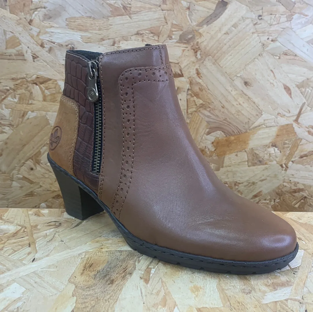 Rieker Womens Fleece Lined Leather Ankle Boot - Brown sold by The Foot Factory product image thumbnail 2