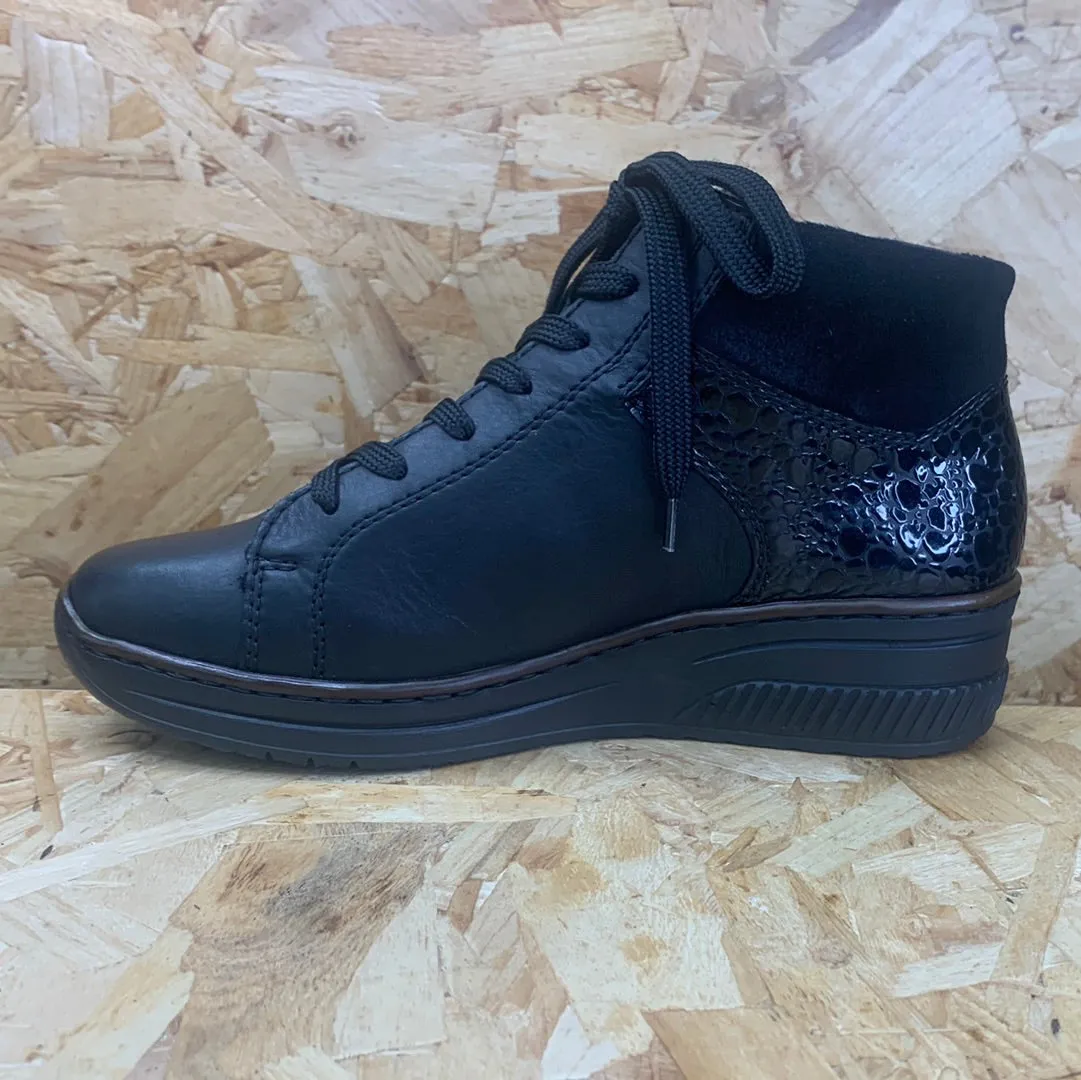 Rieker Womens Fleece Lined Leather Ankle Boot - Black sold by The Foot Factory product image thumbnail 3