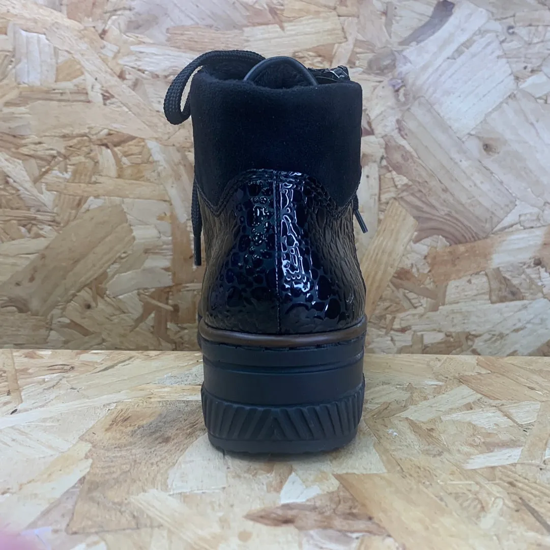 Rieker Womens Fleece Lined Leather Ankle Boot - Black sold by The Foot Factory product image thumbnail 5