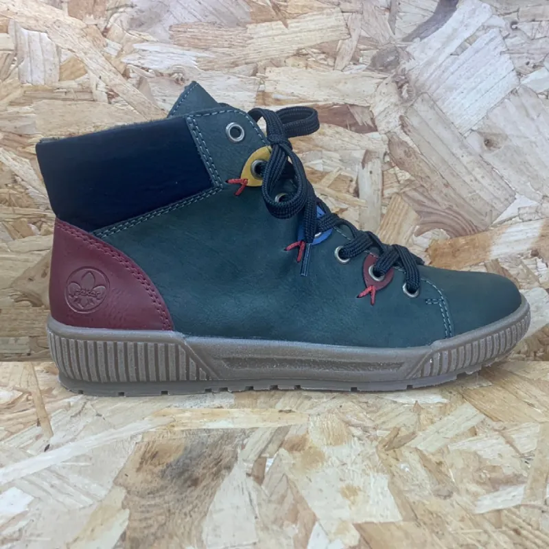 Rieker Womens Fleece Lined Ankle Boot - Green sold by The Foot Factory