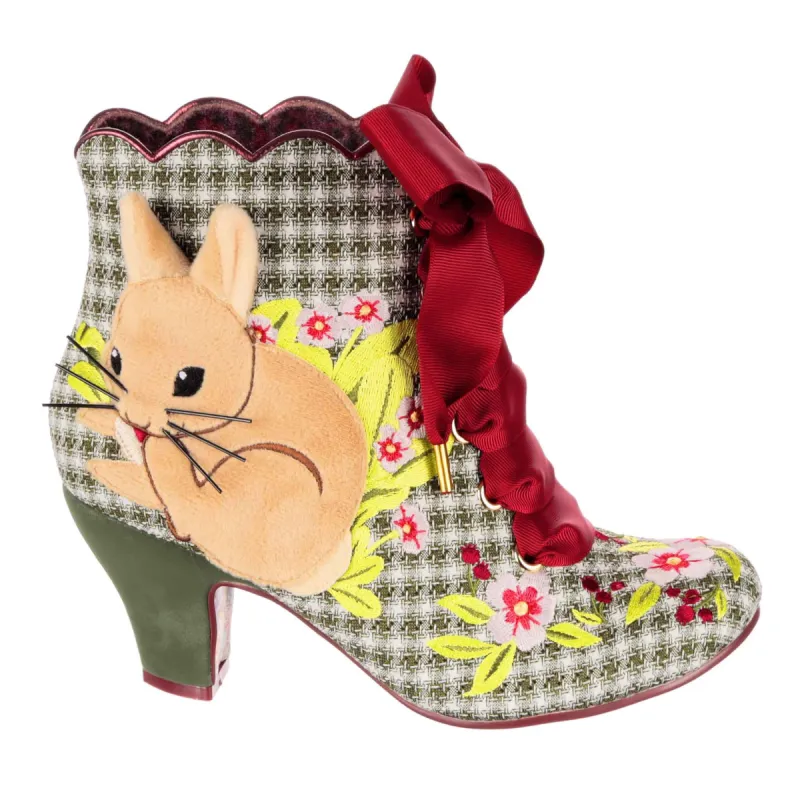 Irregular Choice Womens Bunny Bow High Heels - Green sold by The Foot Factory