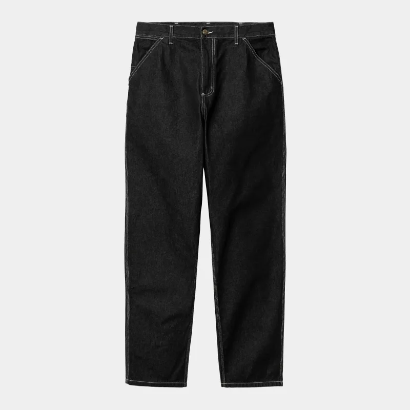Carhartt WIP Mens Simple Pant - Black One Wash sold by The Foot Factory