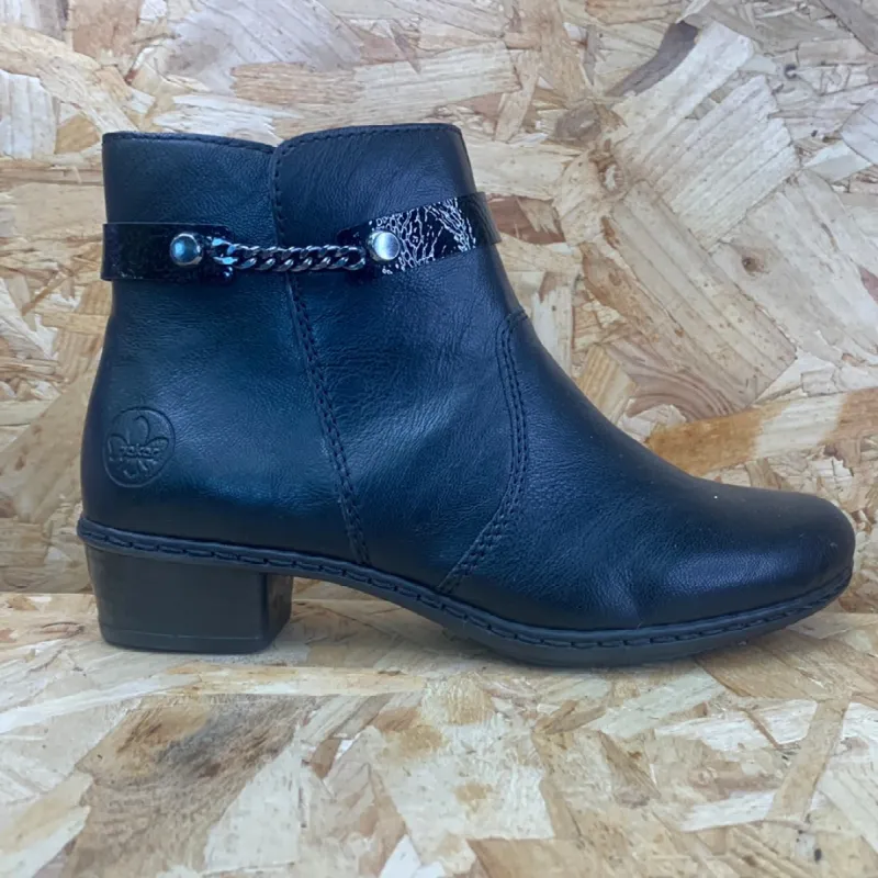 Rieker Womens Fashion Ankle Boot - Black sold by The Foot Factory