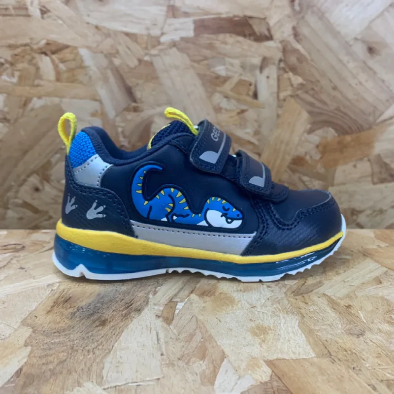Geox Infant Todo Dinosaur Light Up Trainers - Navy sold by The Foot Factory