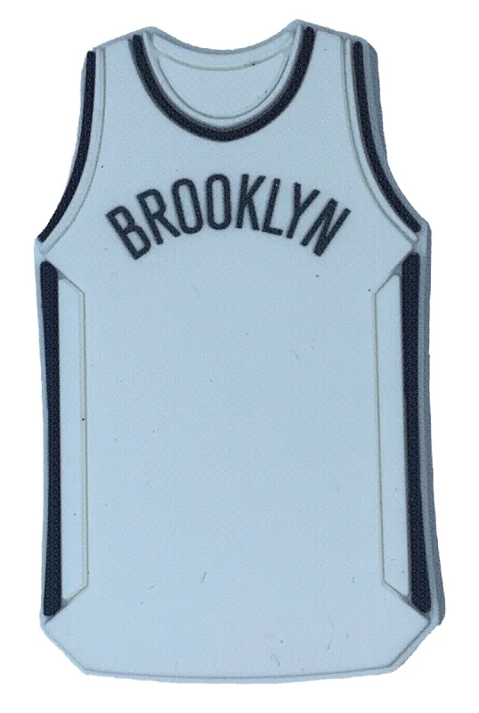 Crocs Jibbitz NBA Brooklyn Nets White Jersey Charm sold by The Foot Factory