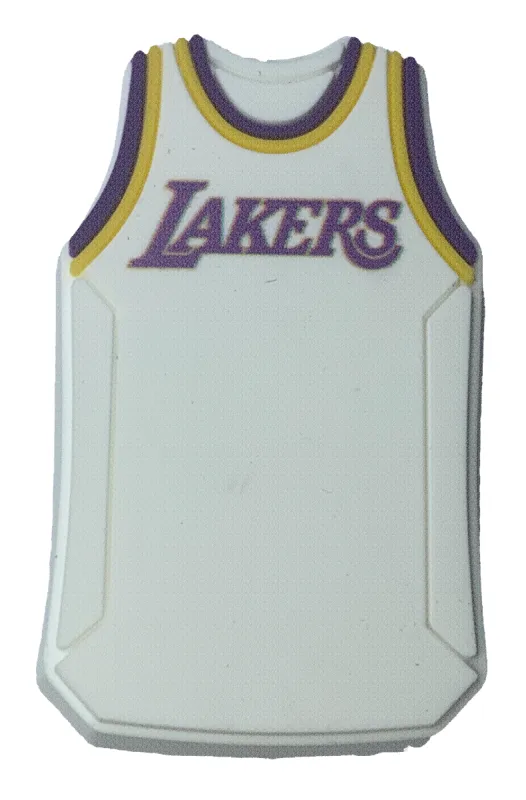 Crocs Jibbitz NBA Los Angeles Lakers White Jersey Charm sold by The Foot Factory
