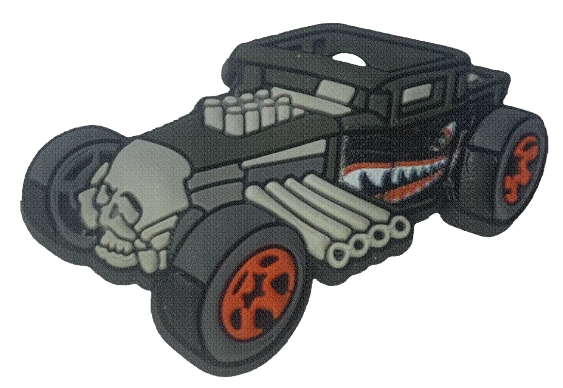 Crocs Jibbitz Hot Wheels Black Skull Car Charm sold by The Foot Factory