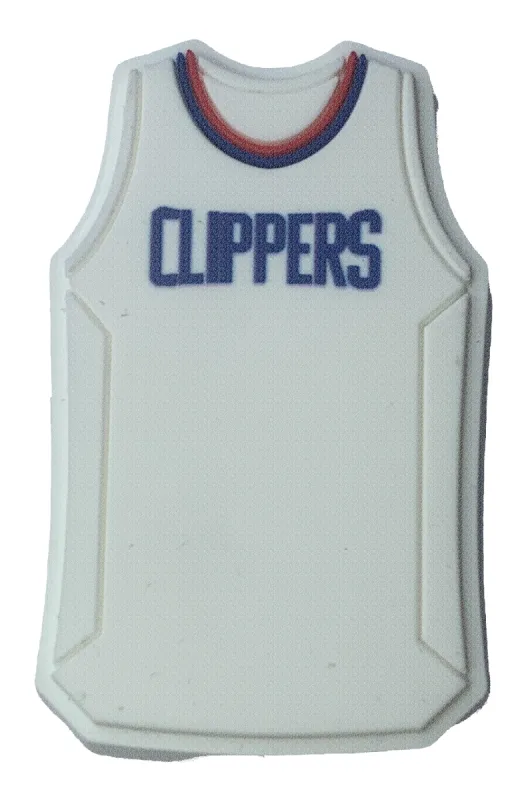 Crocs Jibbitz NBA Los Angeles Clippers White Jersey Charm sold by The Foot Factory