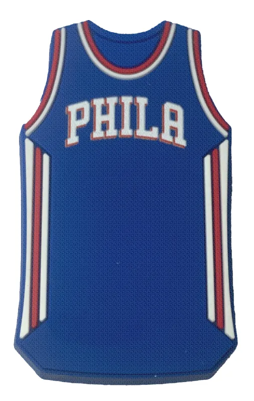 Crocs Jibbitz NBA Philadelphia 76ers Blue Jersey Charm sold by The Foot Factory