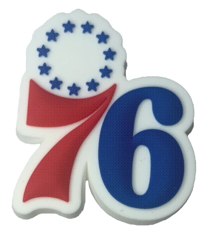 Crocs Jibbitz NBA Philadelphia 76ers "76" Charm sold by The Foot Factory