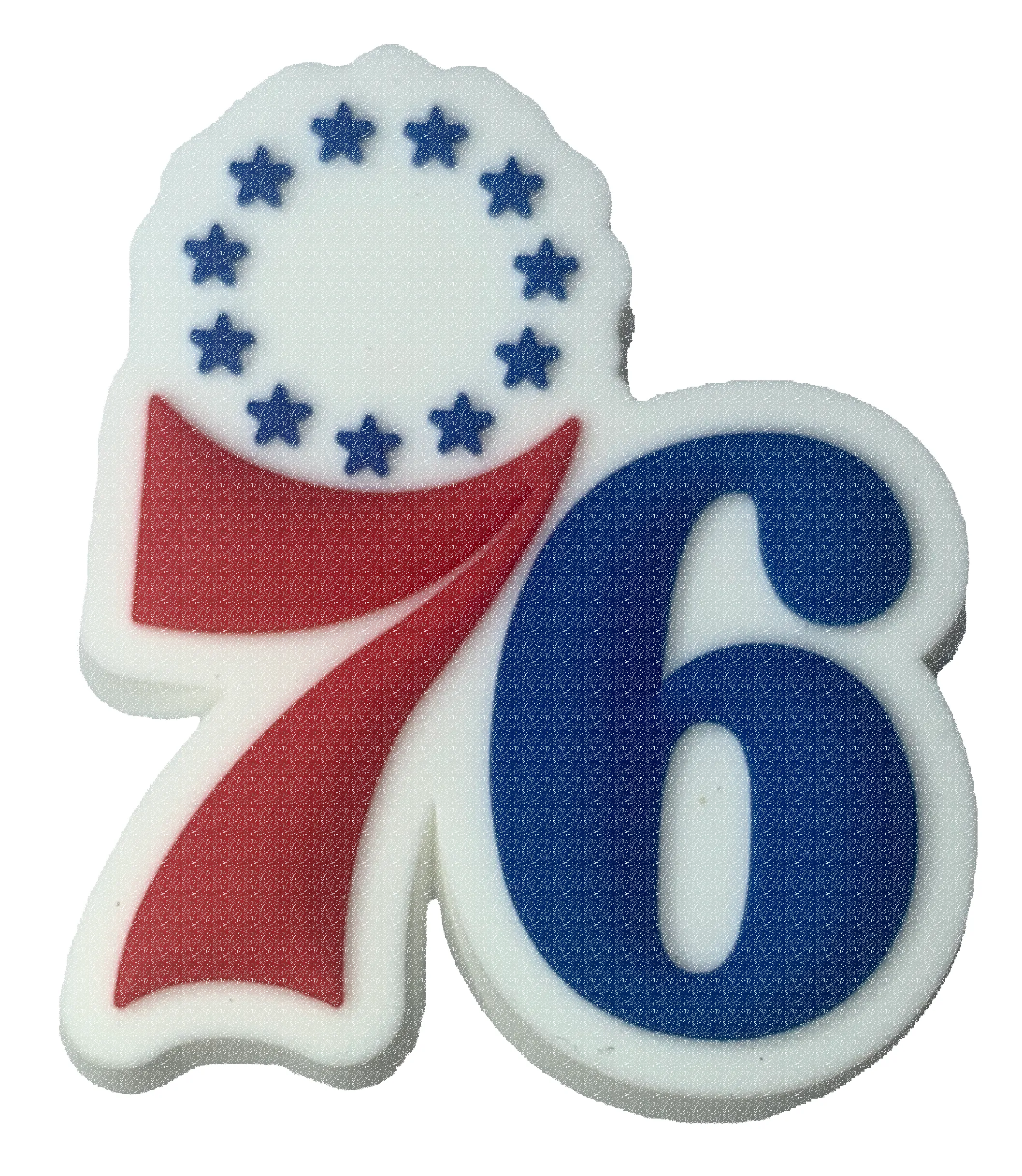 Crocs Jibbitz NBA Philadelphia 76ers "76" Charm sold by The Foot Factory