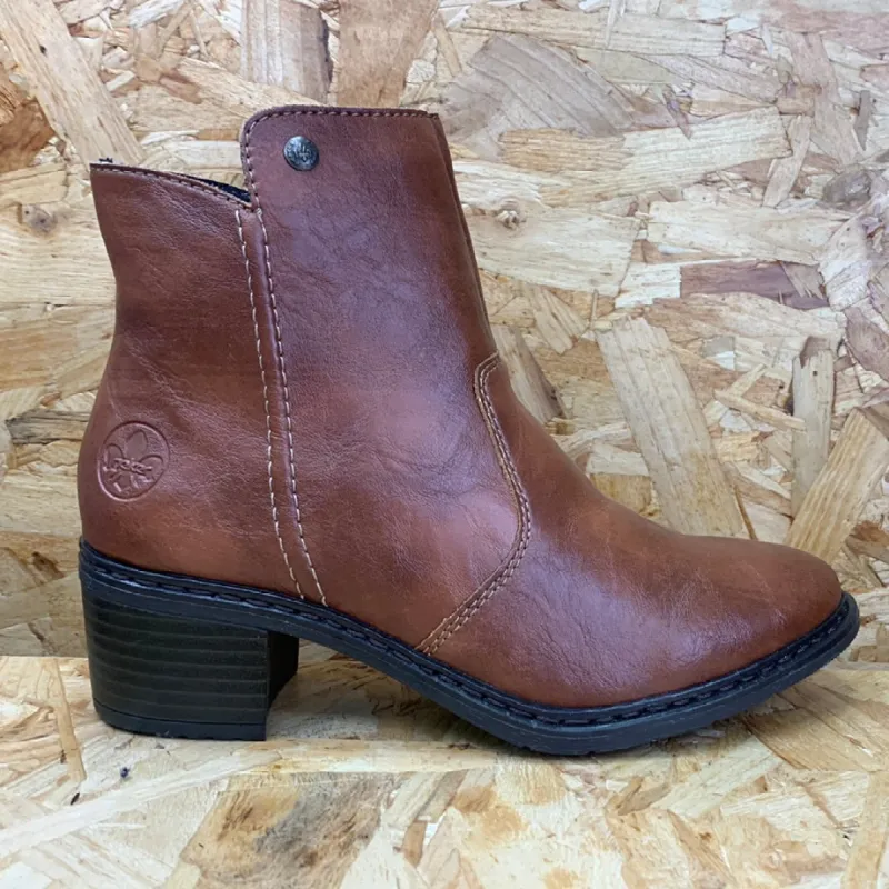 Rieker Womens Fashion Ankle Boot - Brown sold by The Foot Factory