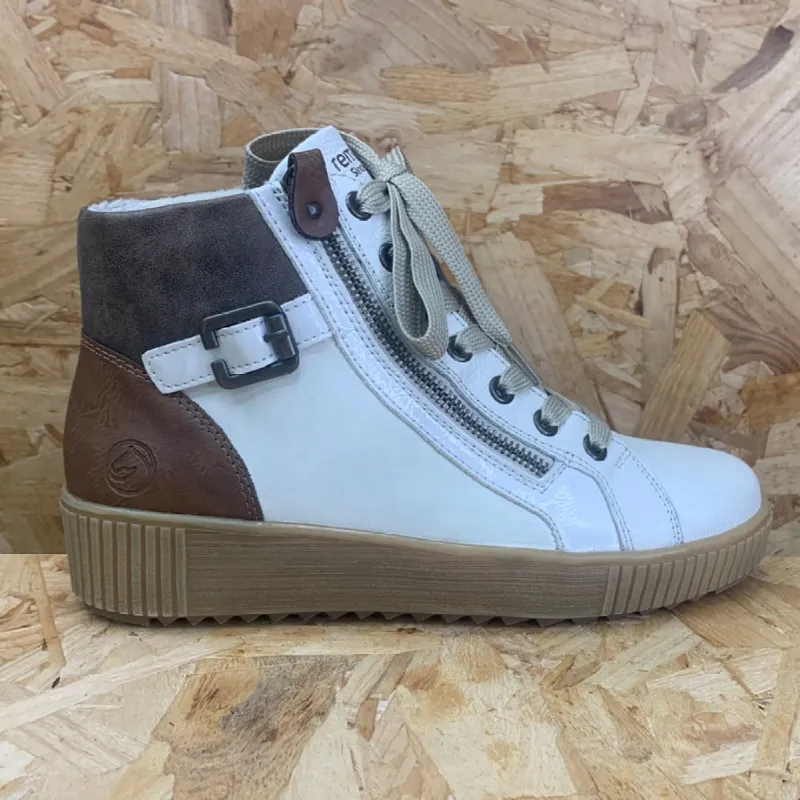 Remonte Womens Fashion High Top Trainers - White sold by The Foot Factory