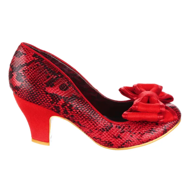Irregular Choice Womens Ban Joe High Heel - Red Snake sold by The Foot Factory