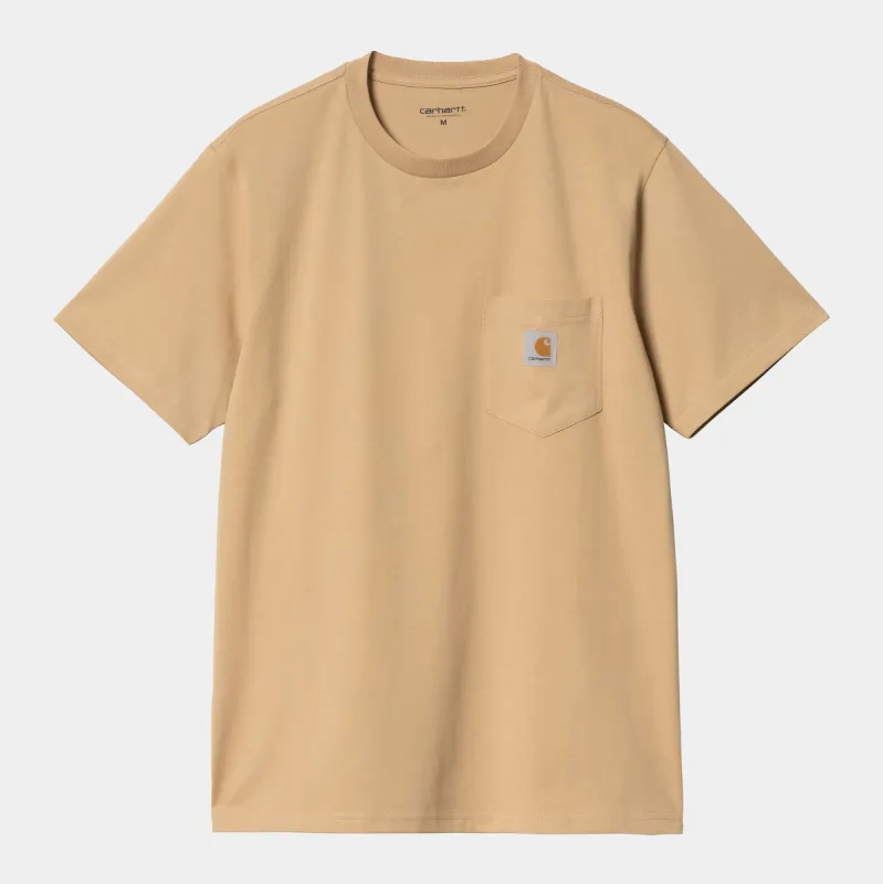 Carhartt WIP Mens Short Sleeve Pocket T-Shirt - Dusty Hamilton Brown sold by The Foot Factory