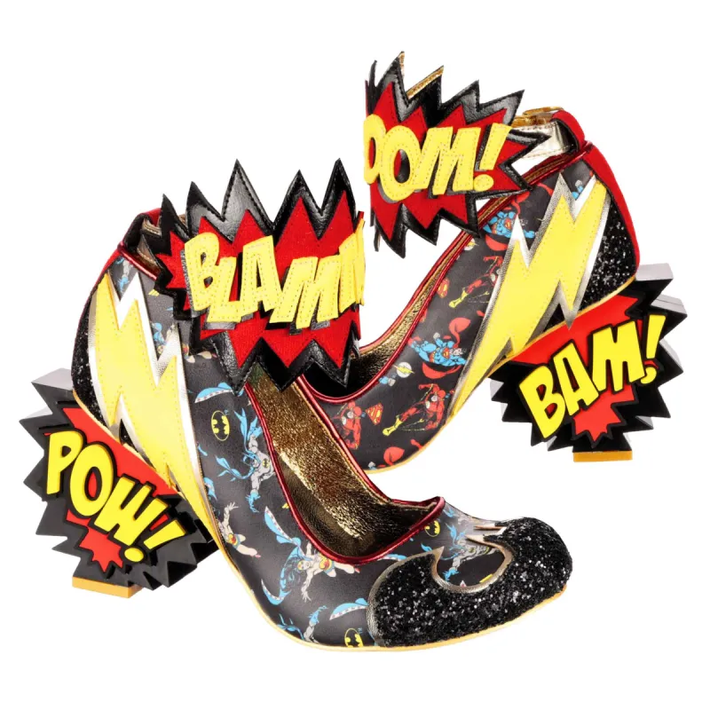 Irregular Choice Womens Justice League Kaboom High Heel - Black sold by The Foot Factory