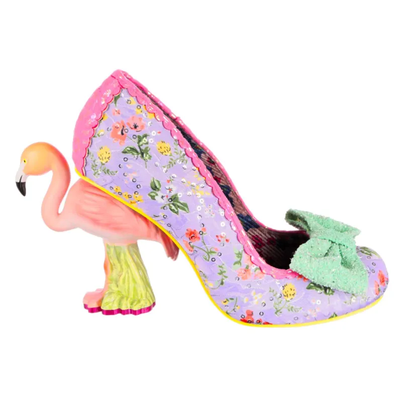 Irregular Choice Womens Blushing Bird High Heel - Lilac sold by The Foot Factory