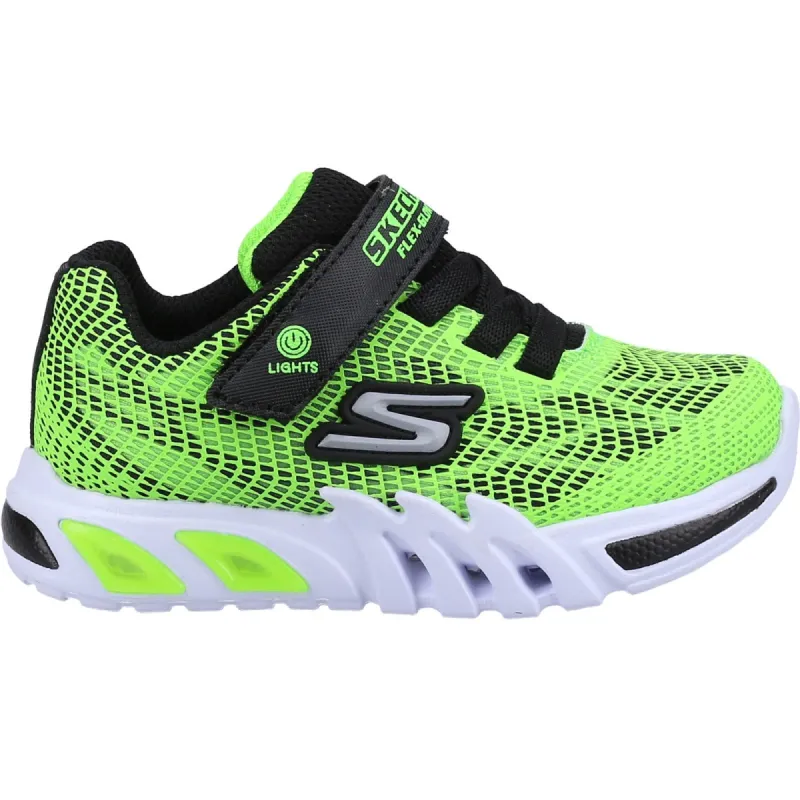 Skechers Infant Boys Flex-Glow Elite Vorlo Light Up Trainers - Lime sold by The Foot Factory