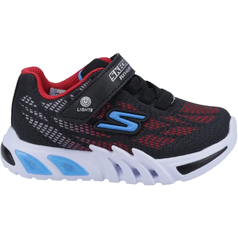 Skechers Infant Boys Flex-Glow Elite Vorlo Light Up Trainers - Black sold by The Foot Factory
