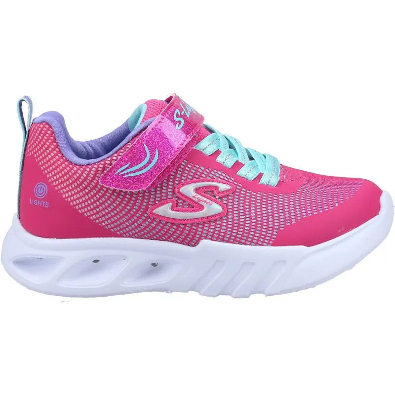 Skechers Girls Flicker Flash Light Up Trainers - Pink sold by The Foot Factory