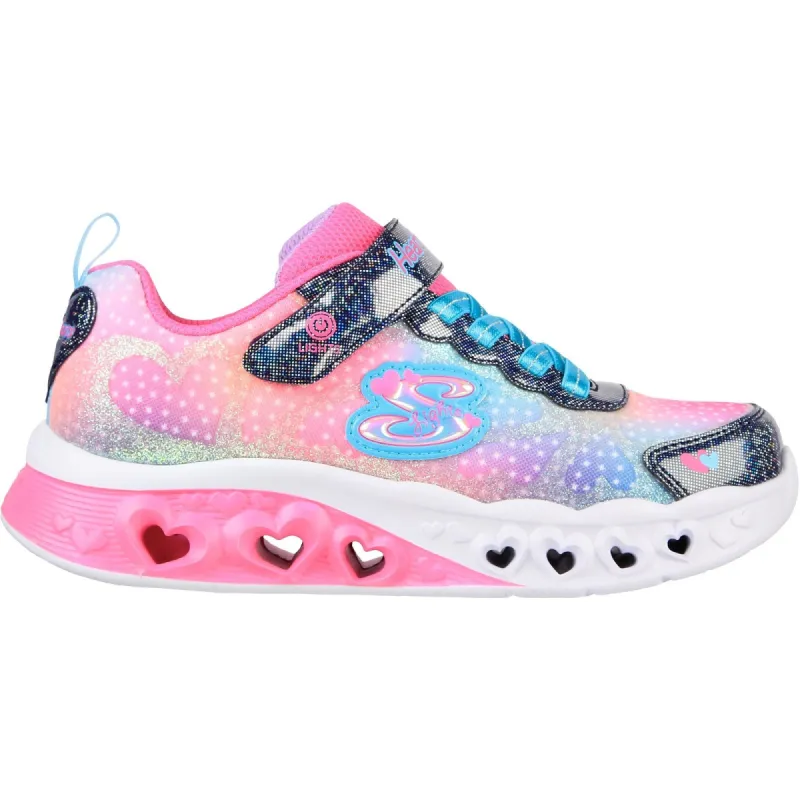 Skechers Girls Flutter Heart Lights Simply Love Light Up Trainers - Navy sold by The Foot Factory