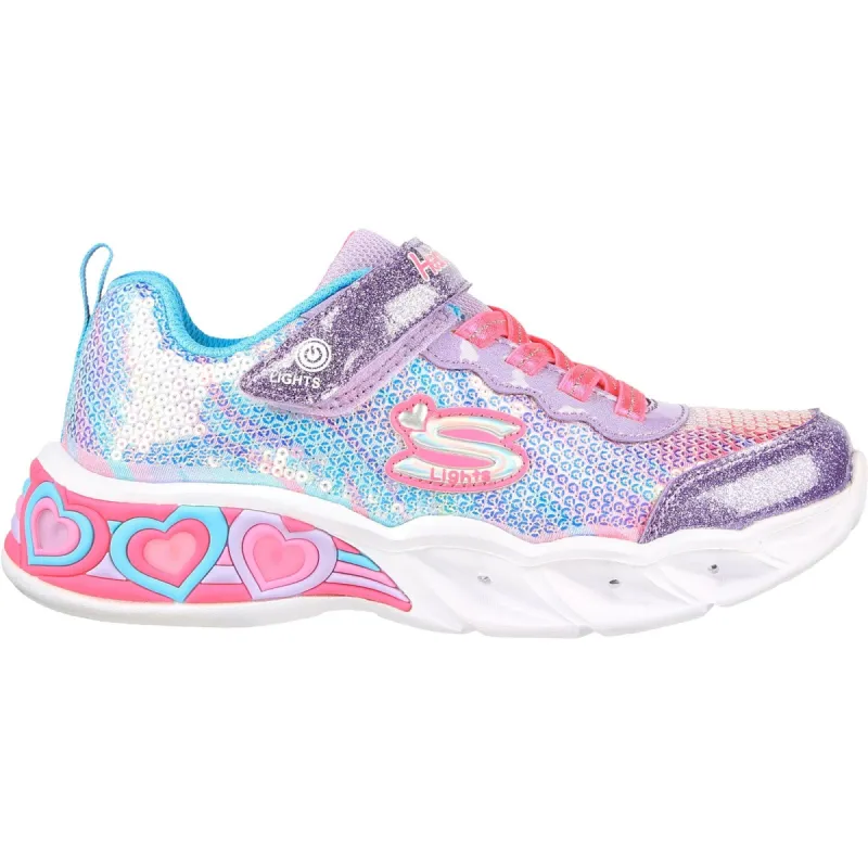 Skechers Girls Sweetheart Lets Shine Light Up Trainers - Purple sold by The Foot Factory