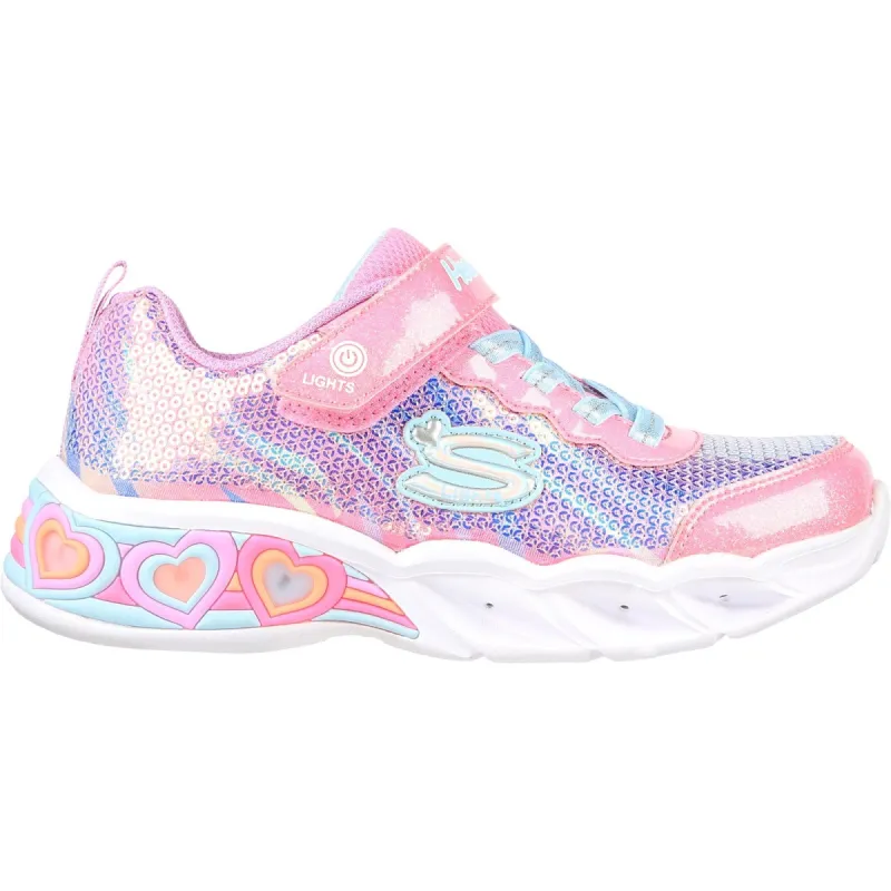 Skechers Girls Sweetheart Lets Shine Light Up Trainers - Pink sold by The Foot Factory