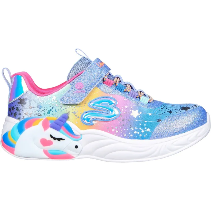 Skechers Girls Unicorn Dreams Light Up Trainers - Blue sold by The Foot Factory