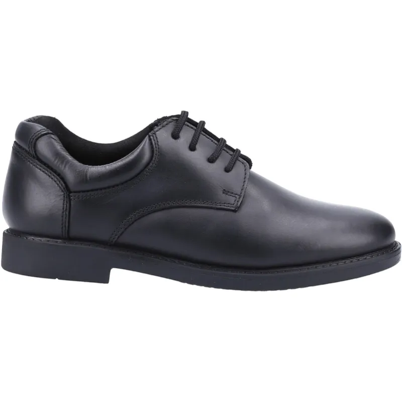 Hush Puppies Boys Tim Leather School Shoes - Black sold by The Foot Factory