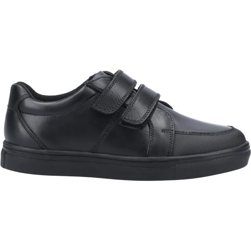 Hush Puppies Boys Santos Leather School Shoes - Black sold by The Foot Factory
