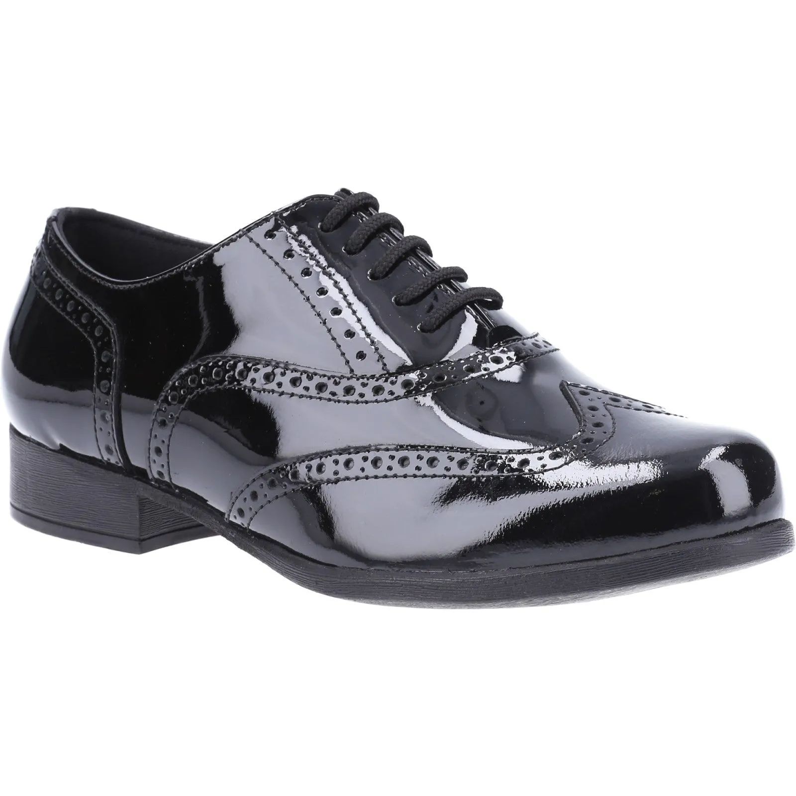 Hush Puppies Girls Kada Leather Patent School Shoes - Black sold by The Foot Factory product image thumbnail 2