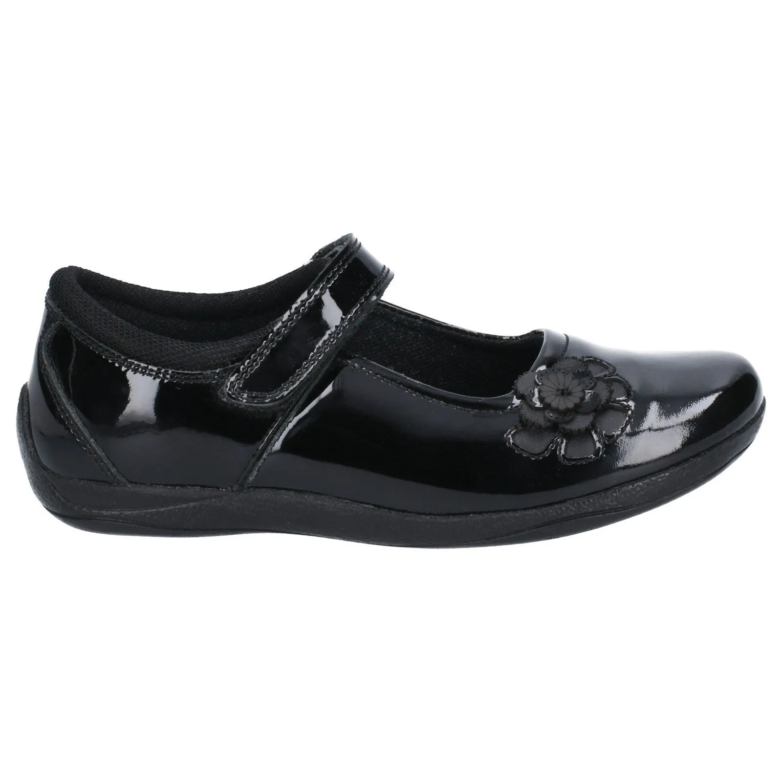 Hush Puppies Girls Jessica Patent Leather School Shoes - Black sold by The Foot Factory