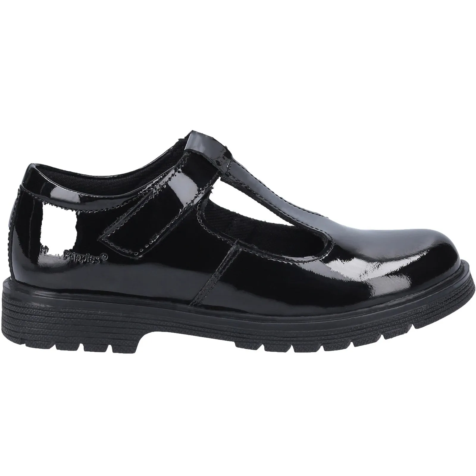 Hush Puppies Girls Gracie Patent Leather School Shoes - Black sold by The Foot Factory
