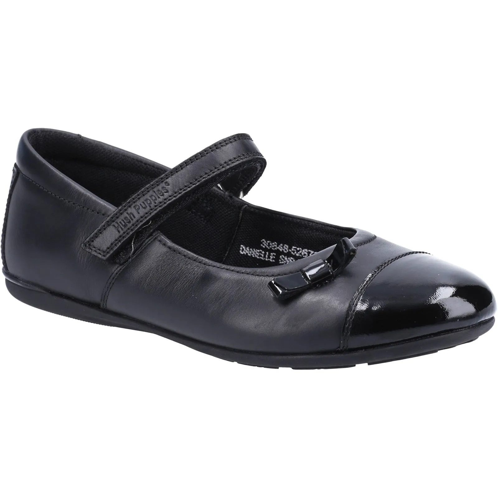 Hush Puppies Girls Danielle Leather School Shoes - Black sold by The Foot Factory product image thumbnail 2