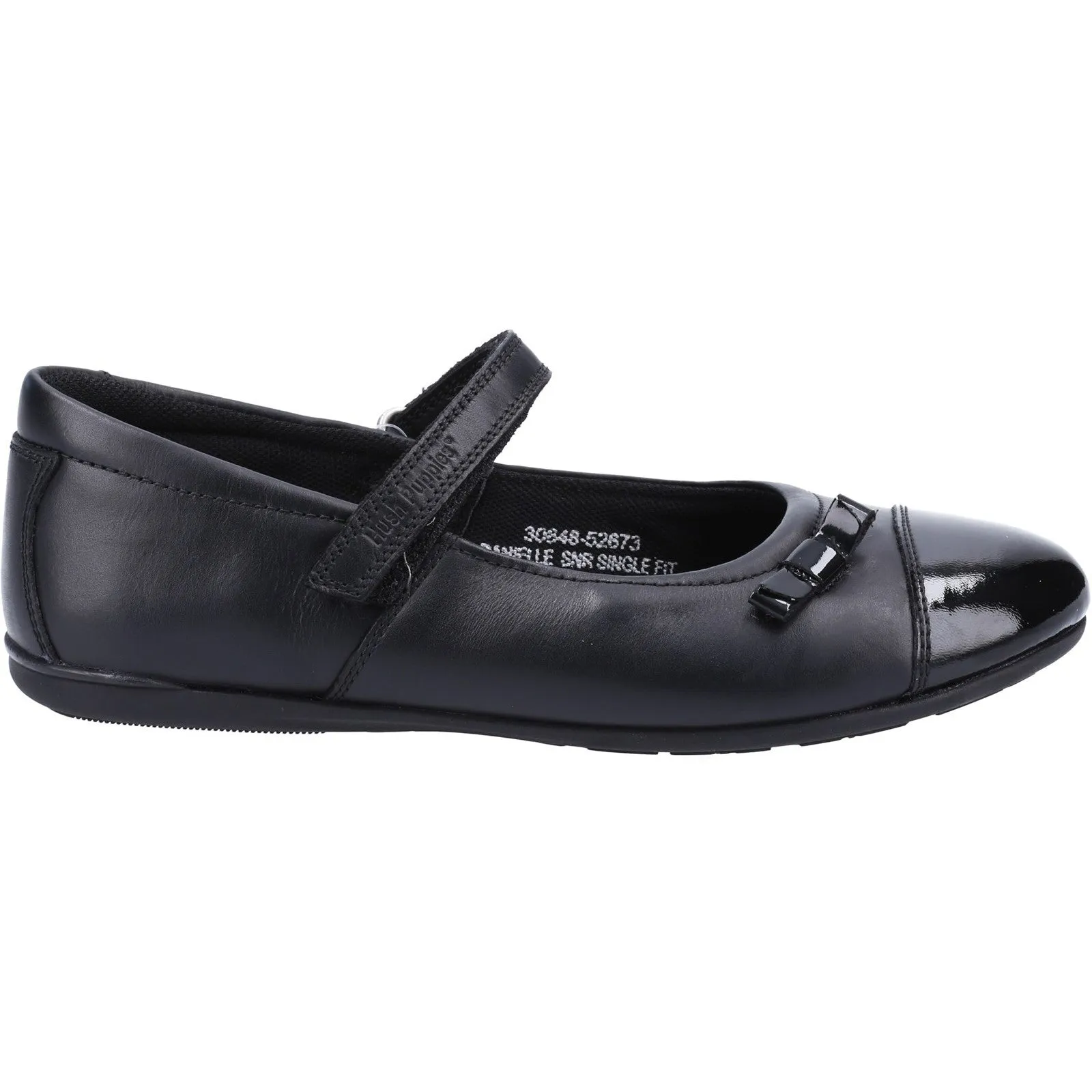 Hush Puppies Girls Danielle Leather School Shoes - Black sold by The Foot Factory