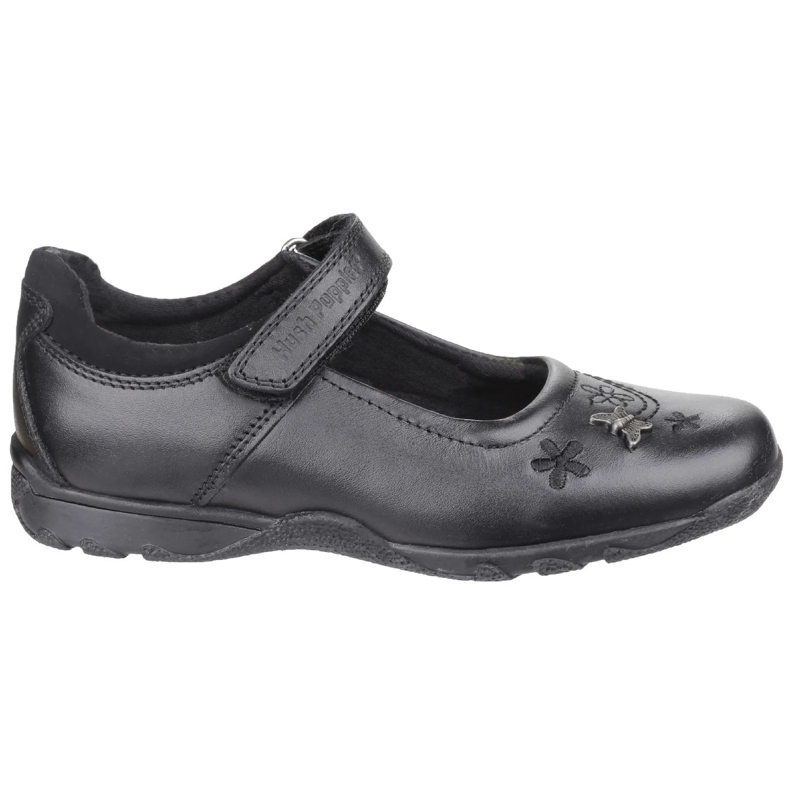 Hush Puppies Girls Clare Leather School Shoes - Black sold by The Foot Factory