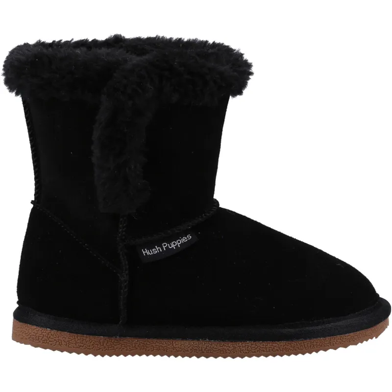 Hush Puppies Girls Ashlynn Slippers - Black sold by The Foot Factory