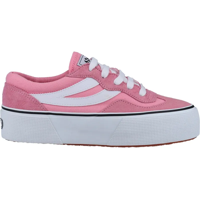Superga Womens 3041 Revolley Colourblock Platform Trainer - Pink sold by The Foot Factory