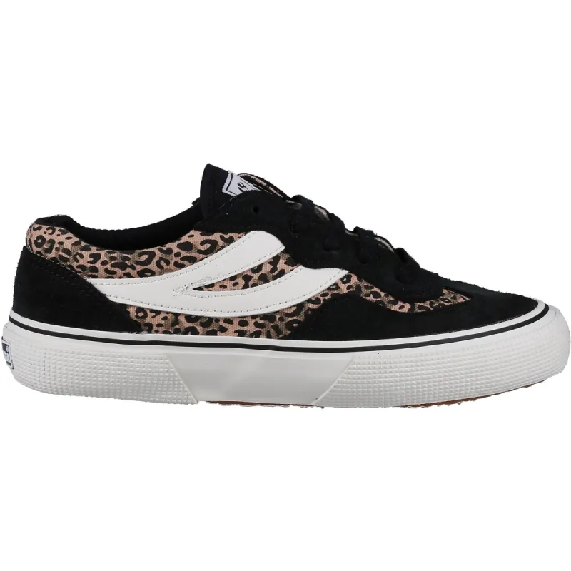 Superga Womens 2941 Revolley Leopard Trainers - Black sold by The Foot Factory