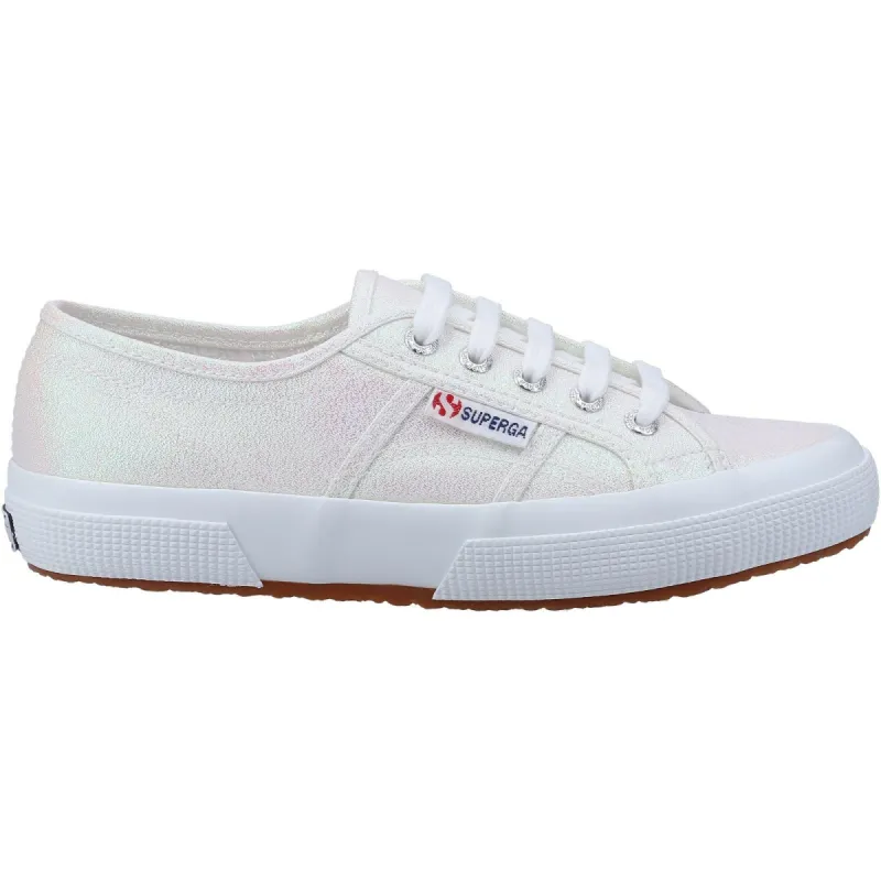 Superga Womens 2750 Lamé Trainers - White sold by The Foot Factory