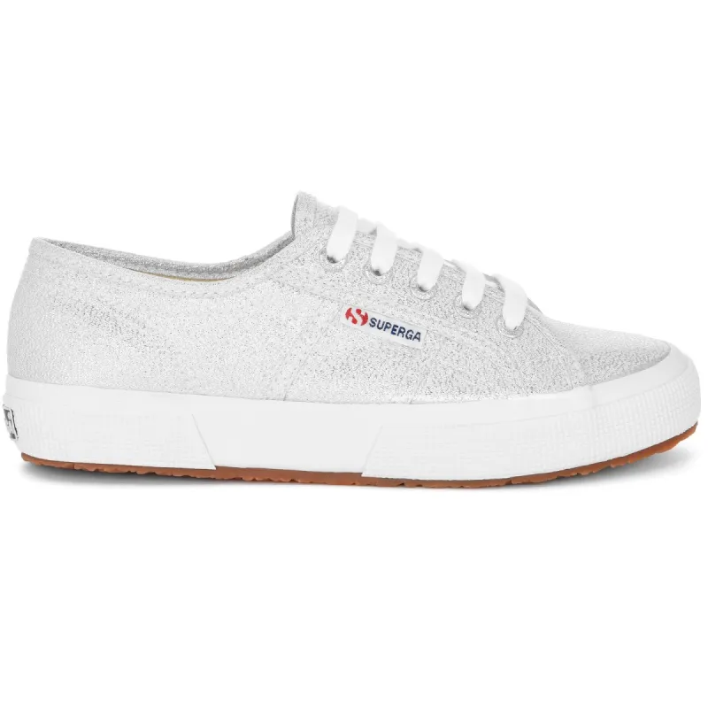 Superga Womens 2750 Lamé Trainers - Grey sold by The Foot Factory