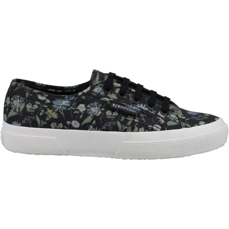 Superga Womens 2750 Floral Print Trainers - Dark Grey sold by The Foot Factory
