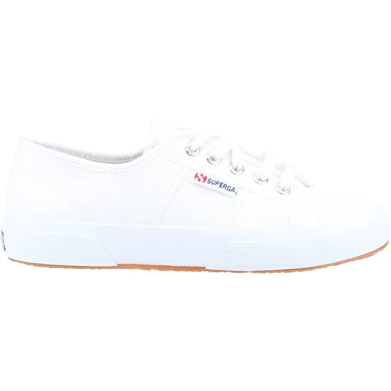 Superga Womens 2750 Tumbled Leather Trainers - White sold by The Foot Factory