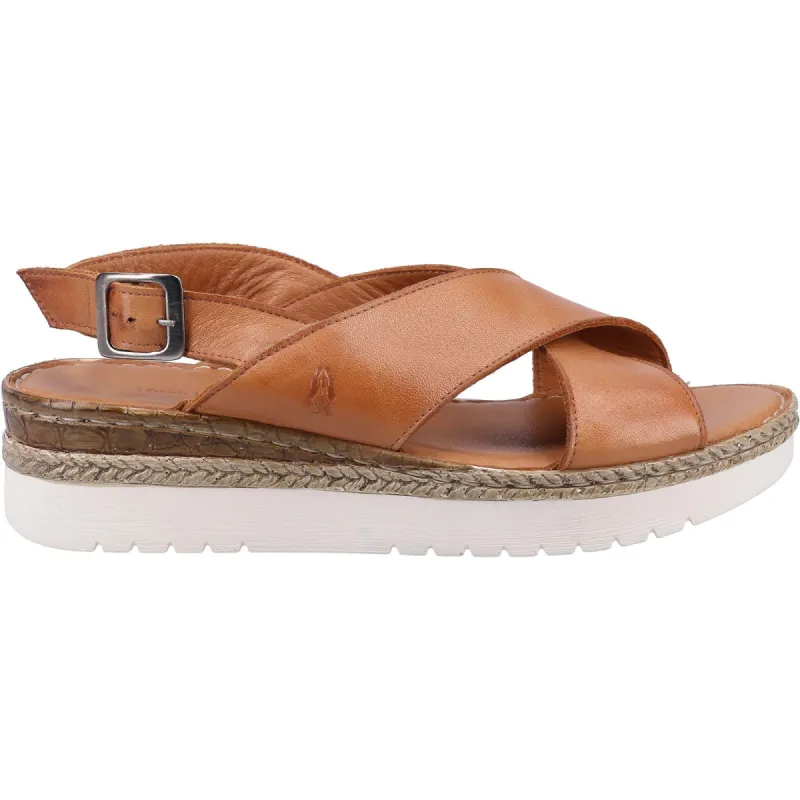 Hush Puppies Womens Saphira Leather Sandal - Tan sold by The Foot Factory