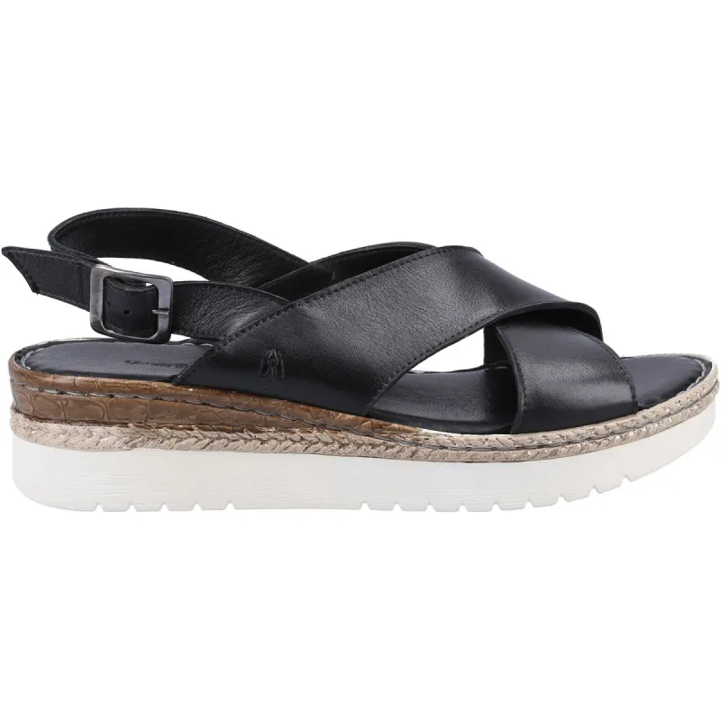 Hush Puppies Womens Saphira Leather Sandal - Black sold by The Foot Factory