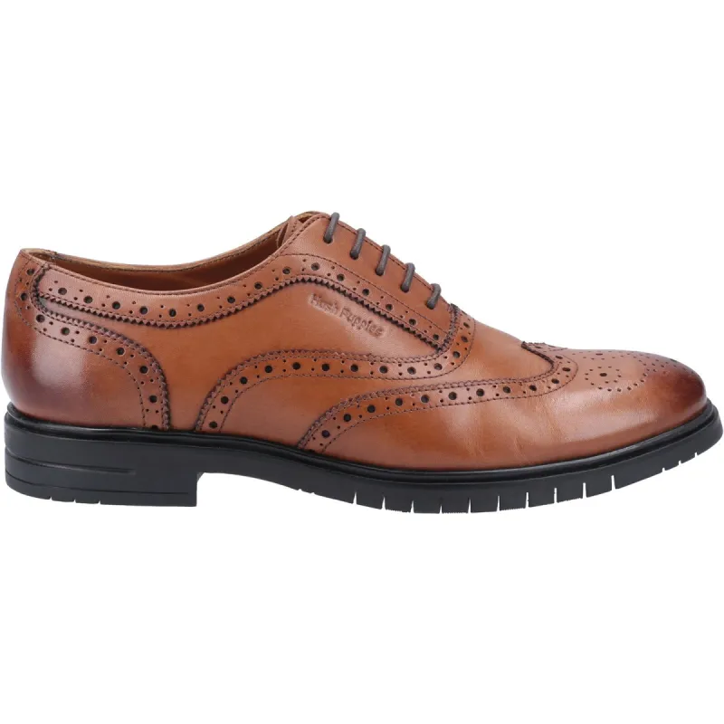 Hush Puppies Mens Santiago Leather Brogue Shoes - Brown sold by The Foot Factory